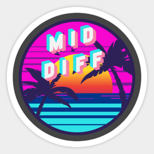 Mid Diff Retrowave Sticker